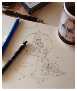 She's currently working on a book of spaceships.